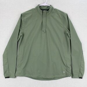 VRST 1/4 Zip Golf Pullover Mens Size S Green Drop Cut Polyester Stretch